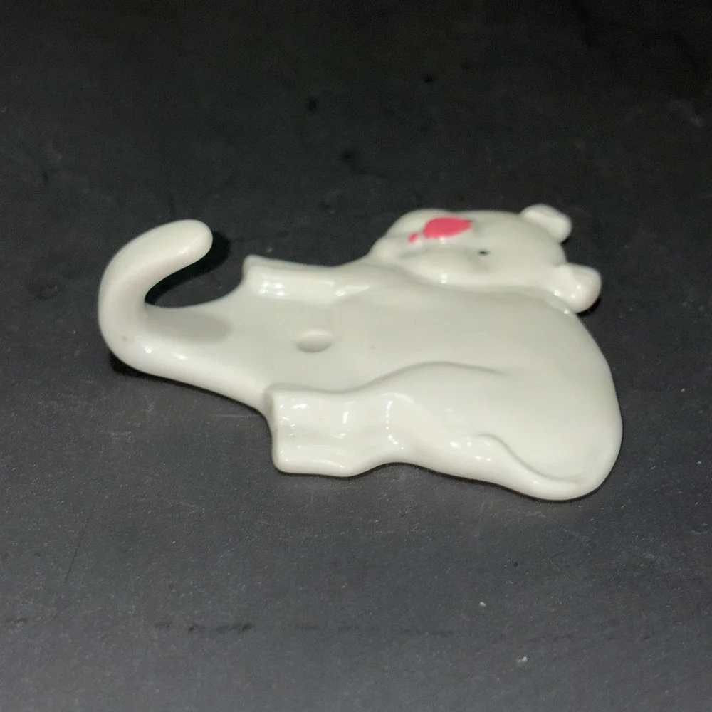 Vtg Takahashi San Francisco Ceramic Pig Wall Hook White Pink Farmhouse Japan